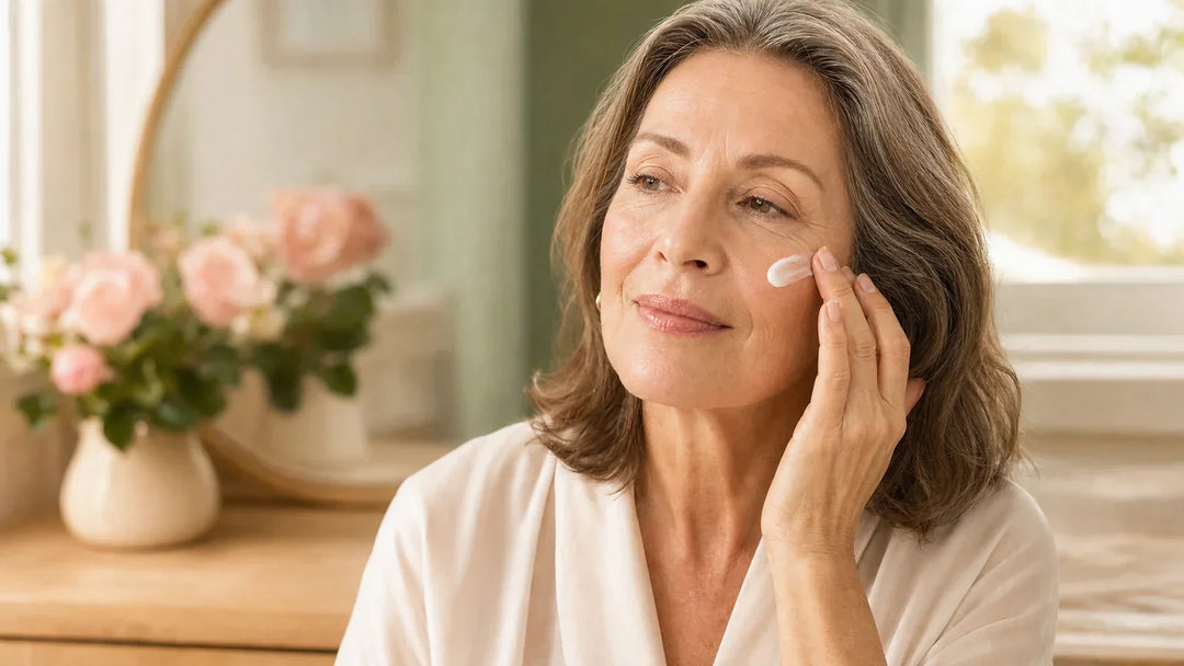 Gentle mature skincare routine for SPF for dry mature skin: how to avoid tightness and white cast