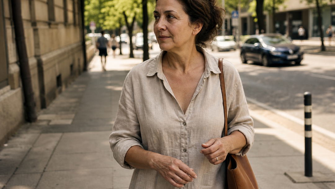 Summer city moment with care for exposed skin