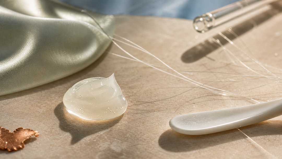 Macrobeeld van een lichte peptide oogcrème voor realistische oogverzorging