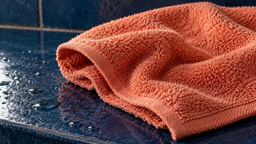 Serviette douce en coton près du lavabo