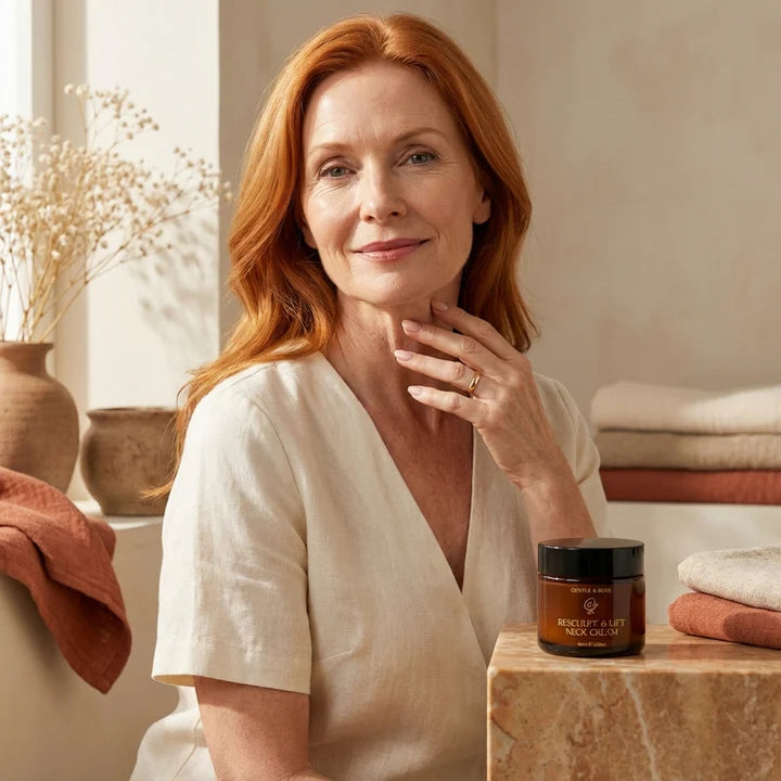 Woman applying Resculpt & Lift Neck Cream