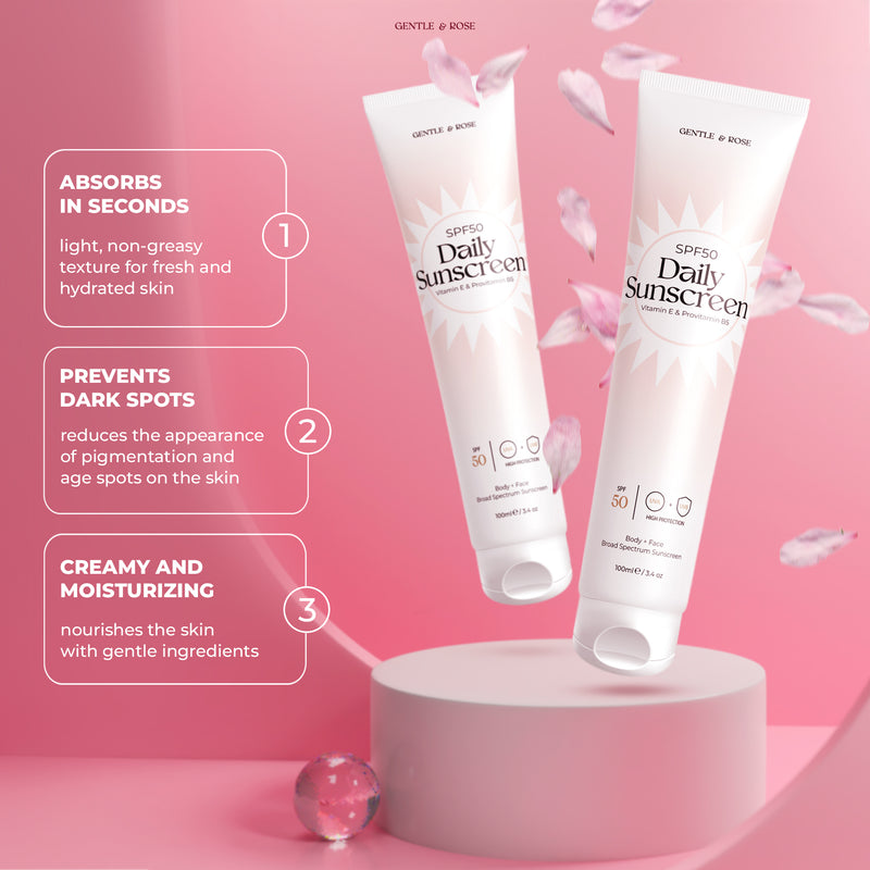 Crema solare corpo quotidiana con SPF50